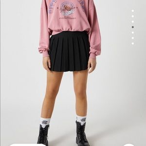 Black Mini Skirt with Box Pleats BNWT